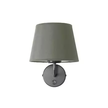 Настенный светильник, тканевый абажур, воронка, серый металлический каркас, дизайн Bauhaus, простой светильник для прихожей E27, настенный светильник Licht-Erlebnisse