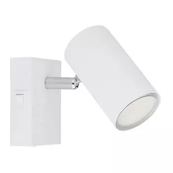 Настенный светильник, точечный светильник, хромированный, белый, подвижный, H 10см etc-shop