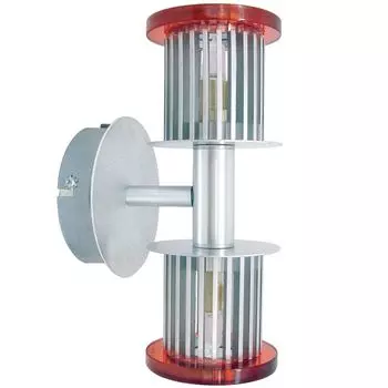 Настенный светильник, Up & Down, 2 лампочки, серебряное стекло, H 22см Globo Lighting, серебро