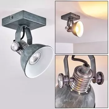 Настенный светильник »Varsi« из металла с регулируемой яркостью серого/белого цвета. hofstein, серый