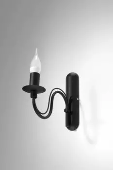 Настенный светильник в деревенском стиле FIORANO черный металл E14 настенный светильник для гостиной, спальни, прихожей Licht-Erlebnisse