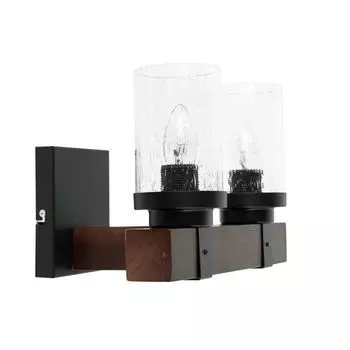 Настенный светильник в деревенском стиле, Ш: 31 см, 2x E27, настенный светильник из металлического дождевого стекла для прихожей, гостиной Licht-Erlebnisse