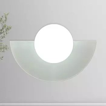 Настенный светильник в форме полумесяца для внутреннего использования, винтажный металл, сандалии, бра из стекла E27, настенный светильник для внутреннего освещения, стеклянная спальня, винтажная декоративная гостиная - серый Bamyum