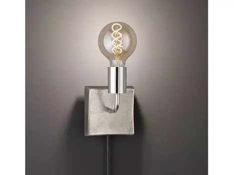 Настенный светильник в стиле ретро со шнуровым выключателем, современный настенный светильник в промышленном дизайне Fischer & Honsel Leuchten, серебро