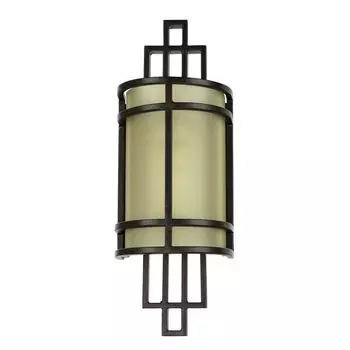 Настенный светильник винтажный "Shoji" из металлического стекла бронзового кремового цвета, настенный светильник для гостиной Licht-Erlebnisse