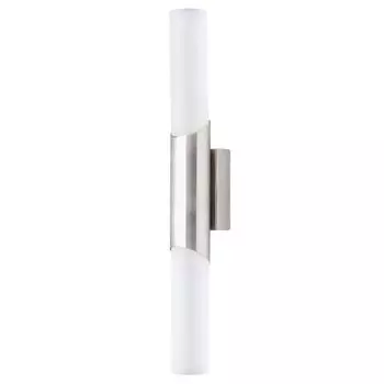 Настенный светильник, высота 44 см, 5 см, 2 x E14, макс. 40 Вт, металл/матовое стекло. Lightbox, серебро