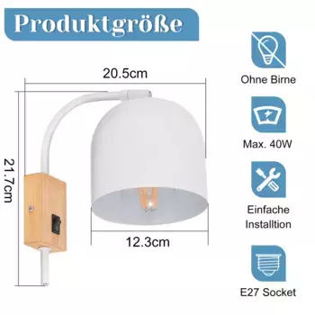 Настенный светильник ZMH, белый