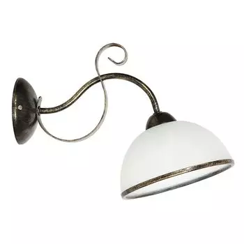 Настенный светильникДеревенский "Antica" латунный белый стеклянный металлический настенный светильник для гостиной, прихожей Licht-Erlebnisse