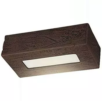 Настенный светло-коричневый керамический настенный светильник в деревенском стиле для отеля, настенный прожектор, квадратный закрытый, венге E27 Licht-Erlebnisse