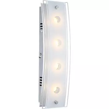 Настенный светодиодный светильник, 4 лампочки, сатиновое стекло, L 33 см etc-shop, серебро