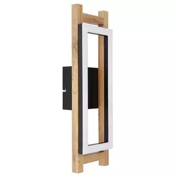 Настенный светодиодный светильник, имитация дерева, черный, опал, H 45см etc-shop, коричневый