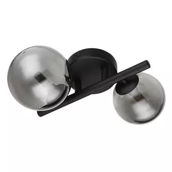 Настенный светодиодный светильник, металл, стекло, дымчатый, H 12,5 см etc-shop, черный