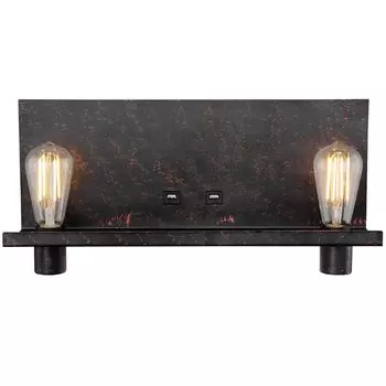 Настенный светодиодный светильник RGB, черно-золотой, USB-подключение, 48 см, BAYUDA etc-shop