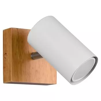 Настенный светодиодный светильник RGB, дерево, матовый белый, регулируемое пятно, высота 16 см etc-shop