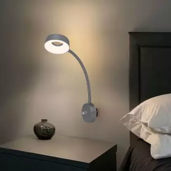 Настенный светодиодный светильник, серебристый, флексографская печать, диммер, прямое подключение etc-shop, серебро