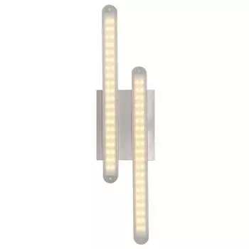 Настенный светодиодный светильник, серебро, хром, 2 стержня, длина 40см. Globo Lighting
