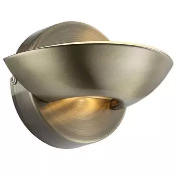 Настенный светодиодный светильник, состаренная латунь, стекло, Up&Down, D 16,5см Globo Lighting, золото