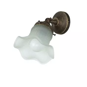 Настенный точечный светильник из настоящей латуни, стекло, регулируемый E14, настенный светильник в деревенском стиле в форме цветка внутри Licht-Erlebnisse