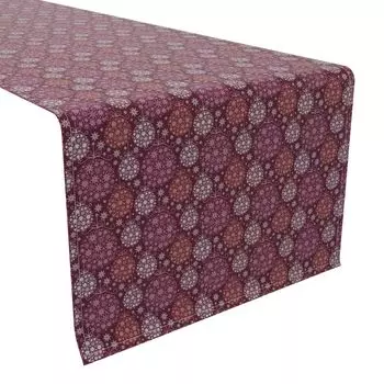 Настольная дорожка, 100% хлопок, 16х72", Орнаменты из снежинок