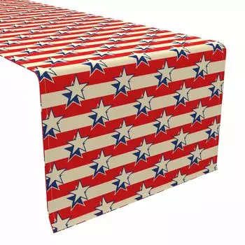 Настольная дорожка, 100 % хлопок, 16x108 дюймов USA Stars
