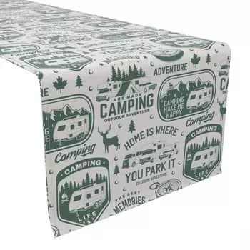 Настольная дорожка, 100% хлопок, 16x108 дюймов, RV Camping Life