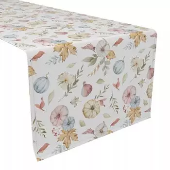 Настольная дорожка, 100 % хлопок, 16x108 дюймов, тыквенная листва.