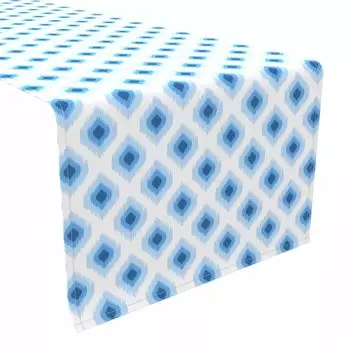 Настольная дорожка, 100 % хлопок, 16x108 дюймов, голубой дизайн Ikat