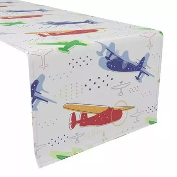 Настольная дорожка, 100 % хлопок, 16x108 дюймов, дизайн самолета.