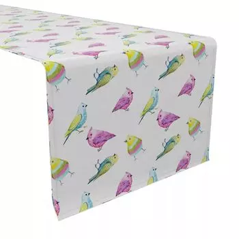 Настольная дорожка, 100 % хлопок, 16x108 дюймов, Rainbow Birds