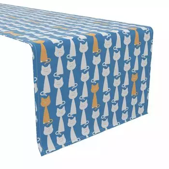 Настольная дорожка, 100 % хлопок, 16x108 дюймов Fun Cats Blue