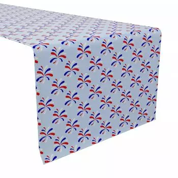 Настольная дорожка, 100 % хлопок, 16x108 дюймов, красный, белый и синий фейерверки.