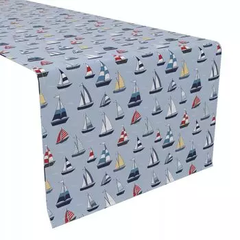 Настольная дорожка, 100% хлопок, 16x108 дюймов Морские парусники