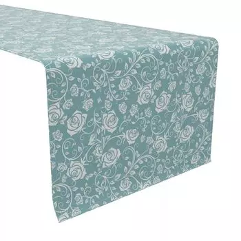 Настольная дорожка, 100 % хлопок, 16x108 дюймов, розы на вьющихся лозах.