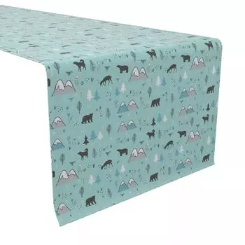 Настольная дорожка, 100% хлопок, 16x108 дюймов Wild in Nature Blue