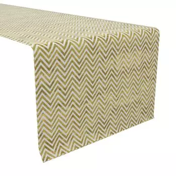 Настольная дорожка, 100 % хлопок, 16x108 дюймов, золотой шеврон.