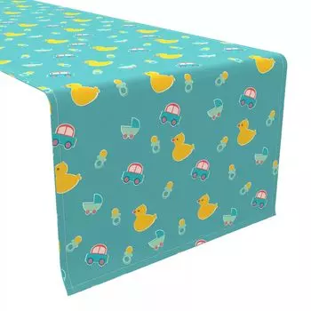 Настольная дорожка, 100 % хлопок, 16x72 дюйма, дизайн Little Ducks
