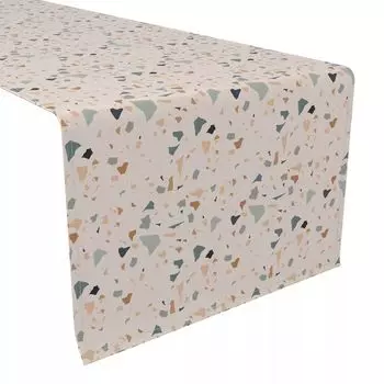 Настольная дорожка, 100 % хлопок, 16x72 дюйма, розовый терраццо.