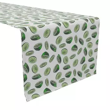Настольная дорожка, 100 % хлопок, 16x72 дюйма, коктейльные лаймы.