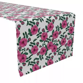 Настольная дорожка, 100 % хлопок, 16x72 дюйма, цветы летнего сада.