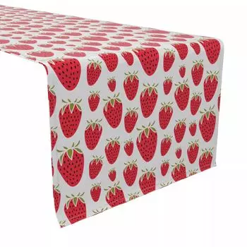 Настольная дорожка, 100 % хлопок, 16x72 дюйма, клубничный десерт.