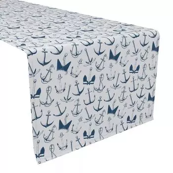 Настольная дорожка, 100 % хлопок, 16x72 дюйма, морские якоря