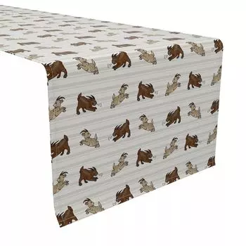 Настольная дорожка, 100 % хлопок, 16x72 дюйма, прыгающие козы.
