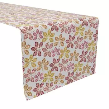 Настольная дорожка, 100 % хлопок, 16x72 дюйма, разноцветные листья каштана.