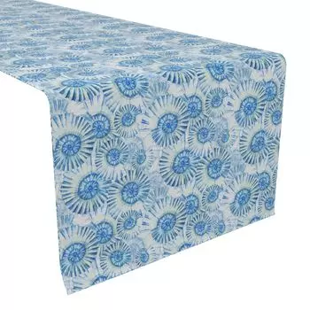 Настольная дорожка, 100 % хлопок, 16x90 дюймов, прибрежные акварельные ракушки