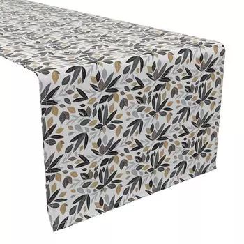 Настольная дорожка, 100 % хлопок, 16x90 дюймов, натуральные листья и ветки.