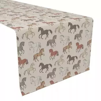 Настольная дорожка, 100 % хлопок, 16x90 дюймов, Wild Horses