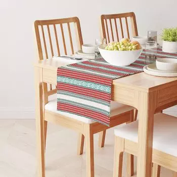 Настольная дорожка, 100 % хлопок, 16x90 дюймов, геометрический узор пейсли и точки.