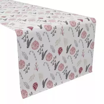 Настольная дорожка, 100 % хлопок, 16x90 дюймов, елочные украшения
