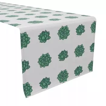 Настольная дорожка, 100% хлопок, 16x90 дюймов, растения эхеверия