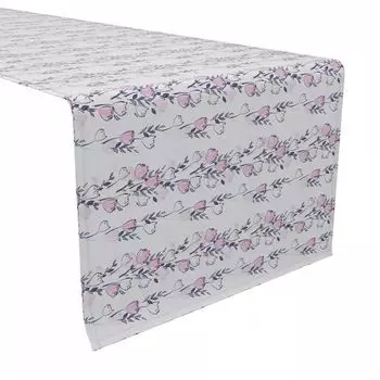 Настольная дорожка, 100% хлопок, 16x90 дюймов, акварельный букет.